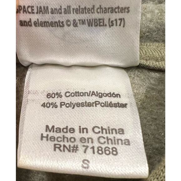 Space Jam Cropped Hoodie Women Small Green Looney Tunes Nostalgia VTG 90s Y2K - Picture 4 of 8